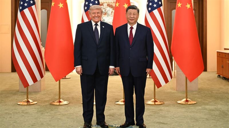川普对习近平的身材赞不绝口。 （图/翻摄自新华社）